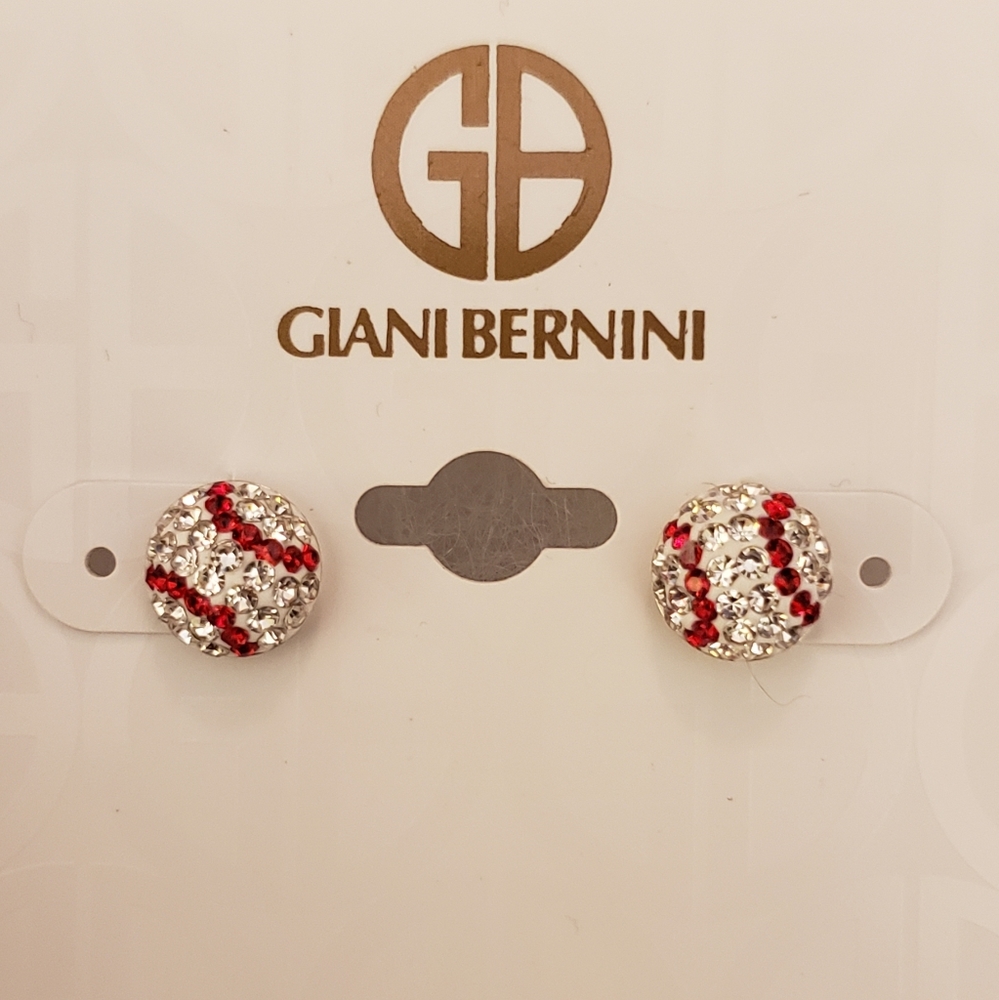 Sterling silver baseball earrings